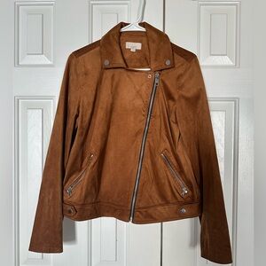 Faux Suede Bomber Jacket